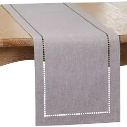 Slate Gray Hemstitch Border Table Runner
