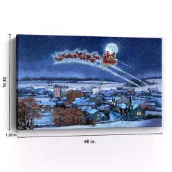 Sleigh Over Town Canvas Art Print