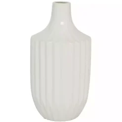 Slender Curtain Ribbed Vase, 13 in.