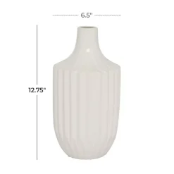 Slender Curtain Ribbed Vase, 13 in.