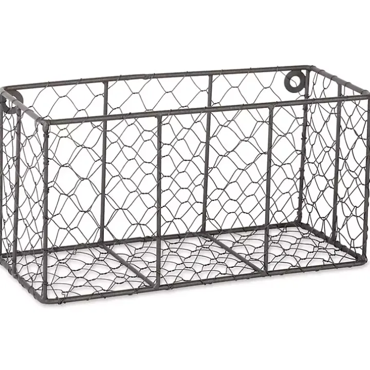 Small Wall Hanging Chicken Wire Baskets, Set of 2