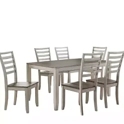 Smoked Alabaster and Honey Wood 7-pc. Dining Set