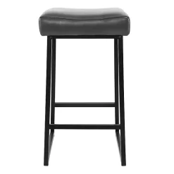 Smokey Gray Faux Leather Counter Stools, Set of 2