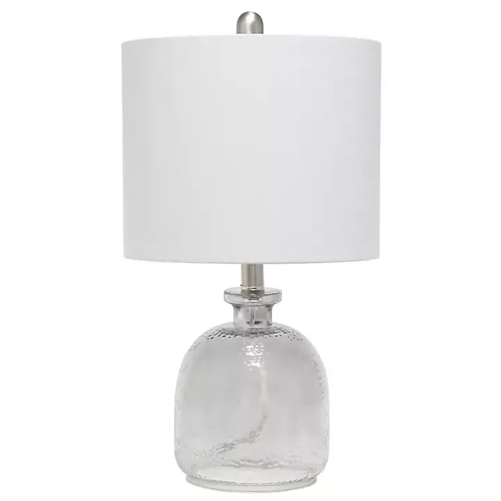 Smokey Gray Hammered Glass Gray Shade Table Lamp