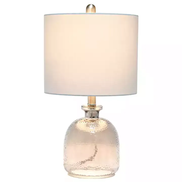 Smokey Gray Hammered Glass Gray Shade Table Lamp