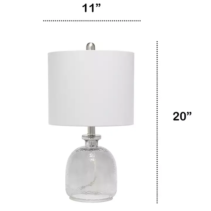 Smokey Gray Hammered Glass Gray Shade Table Lamp
