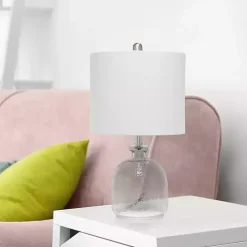 Smokey Gray Hammered Glass Gray Shade Table Lamp