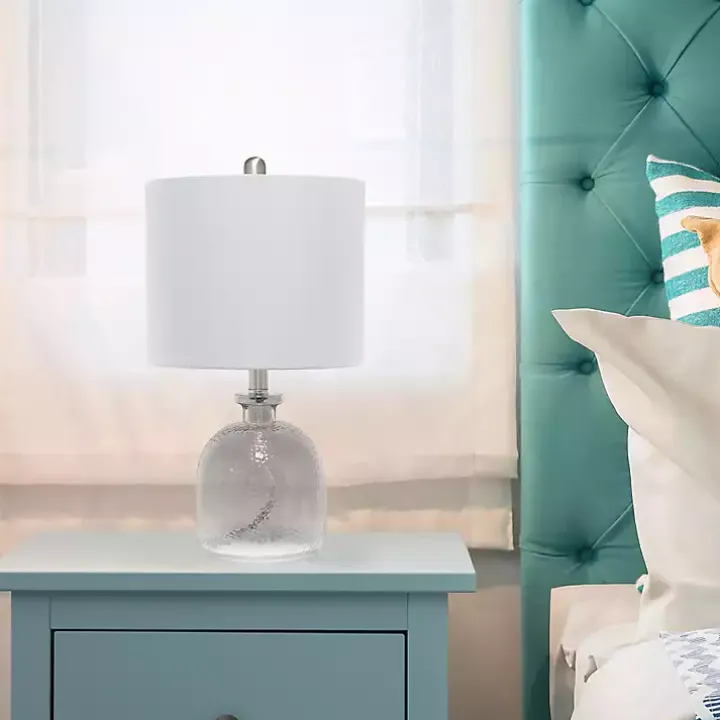 Smokey Gray Hammered Glass Gray Shade Table Lamp