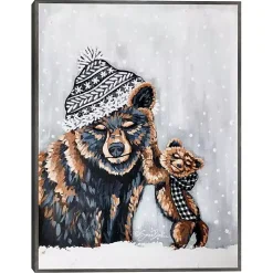Snow Bear Family Framed Canvas Art Print