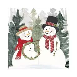 Snow Couple with Wreath Canvas Art Print