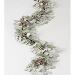Snow Dusted Eucalyptus and Pinecone Garland