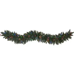 Snow Dusted Pine Cone and Berries LED Garland