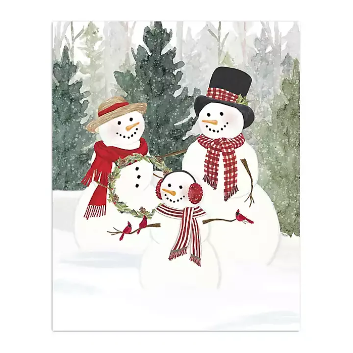 Snow Family in Forest Canvas Art Print