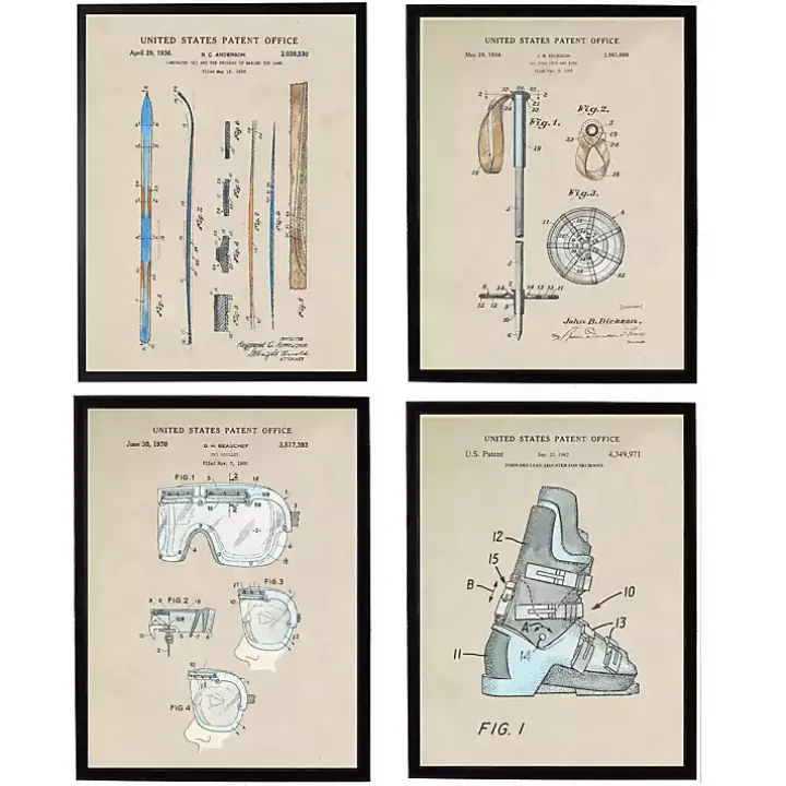 Snow Skiing Patents Framed Art Prints