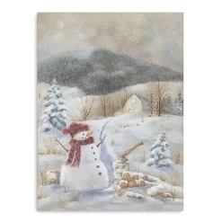 Snowman Canvas Christmas Art Print
