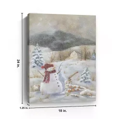 Snowman Canvas Christmas Art Print