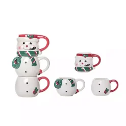 Snowman Ceramic Stacking Mugs, Set of 3