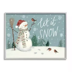 Snowman Let it Snow Framed Art Print