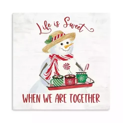 Snowman Life is Sweet Christmas Wall Plaque