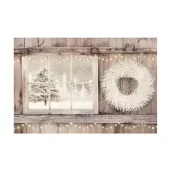 Snowy Barn View Canvas Art Print, 32x48