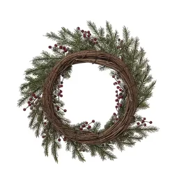 Snowy Berry and Greenery Christmas Wreath