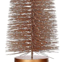Snowy Bronze Bristle Christmas Trees, Set of 3