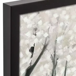 Snowy Church Black Framed Canvas Art Print