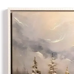 Snowy Forest at Dusk Framed Canvas Art Print