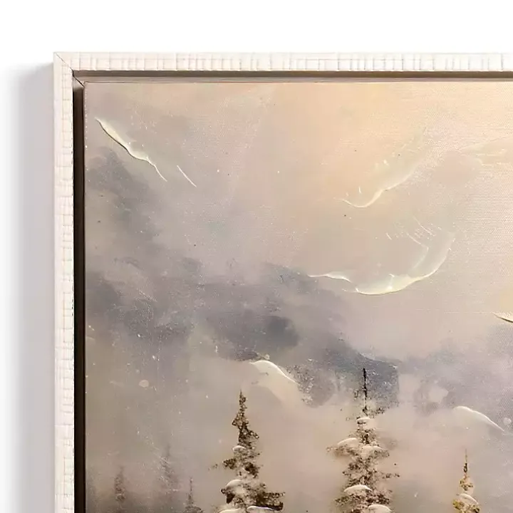 Snowy Forest at Dusk Framed Canvas Art Print