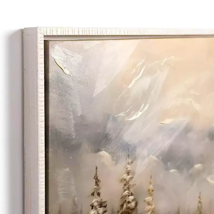 Snowy Forest at Dusk Framed Canvas Art Print