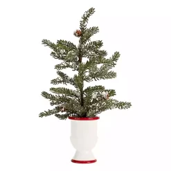 Snowy Potted Christmas Trees, Set of 2
