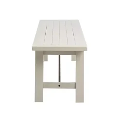 Sofia White Wooden Dining Bench with Metal Bars
