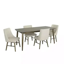 Soft Alabaster Upholstered Dining Chairs, Set of 2