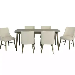 Soft Alabaster Upholstered Dining Chairs, Set of 2