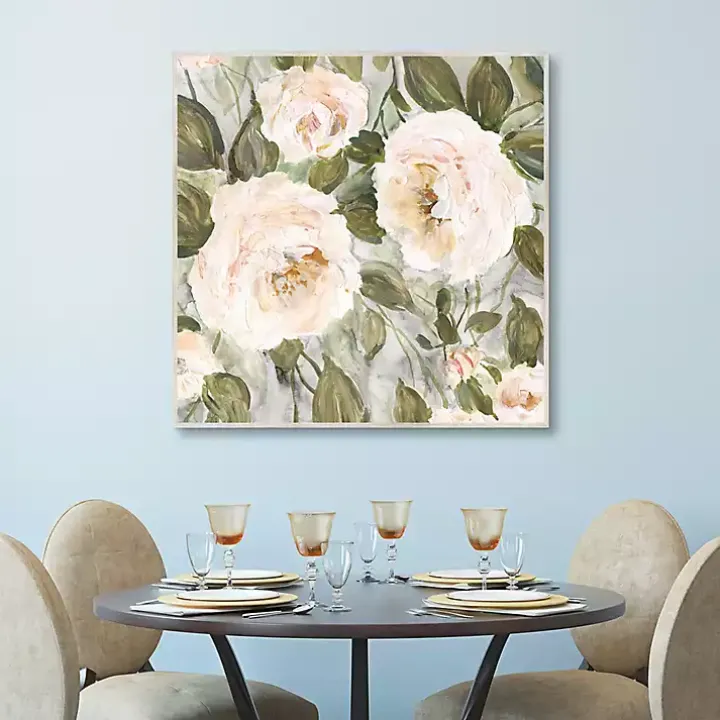 Soft California Roses Framed Canvas Art