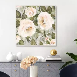 Soft California Roses Framed Canvas Art