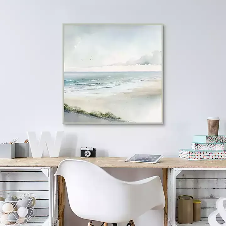 Soft Coastal I Framed Canvas Art Print