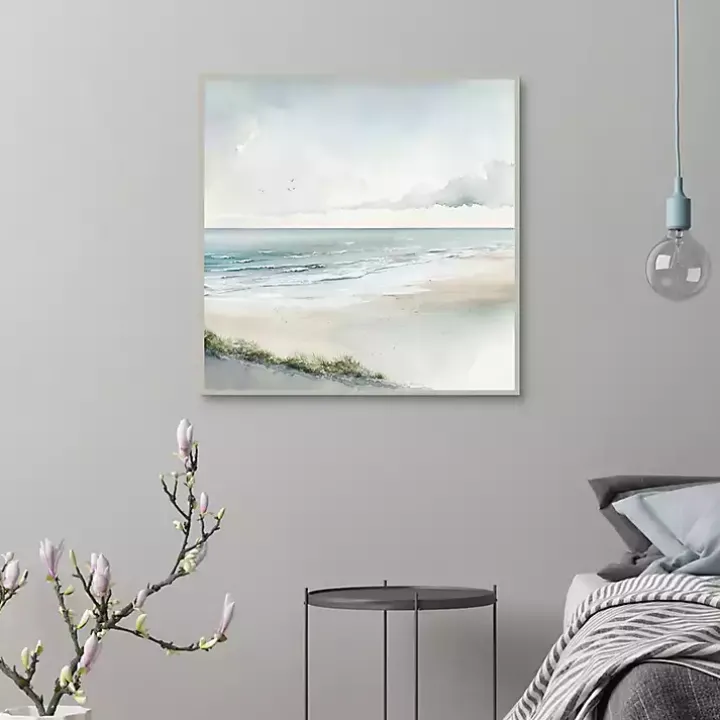 Soft Coastal I Framed Canvas Art Print