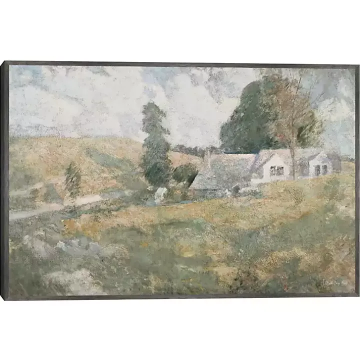 Soft Spring Landscape Framed Canvas Art Print