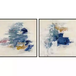 Soft Teal Waves I & II Canvas Art Prints, Set of 2