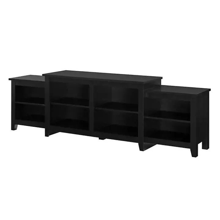 Solid Black Tiered TV Stand
