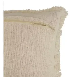 Solid Ivory Fringe Accent Pillow