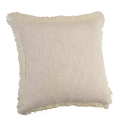 Solid Ivory Fringe Accent Pillow