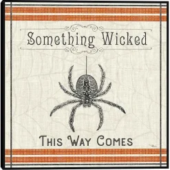 Something Wicked Spider Halloween Wall Plaque