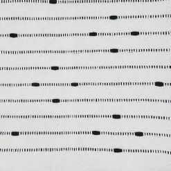 Soot Black Textured Striped Tassel Throw