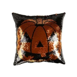 Sparkle Sequin Jack O Lantern Pillow