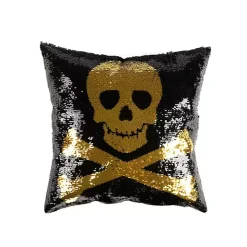 Sparkle Sequin Skull Pillow