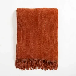 Spice Chenille Ribbed Throw