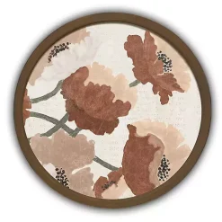 Spice Tone Florals Brown Framed Art Print