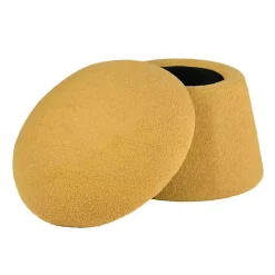 Spice Yellow Boucle Mushroom Storage Ottoman